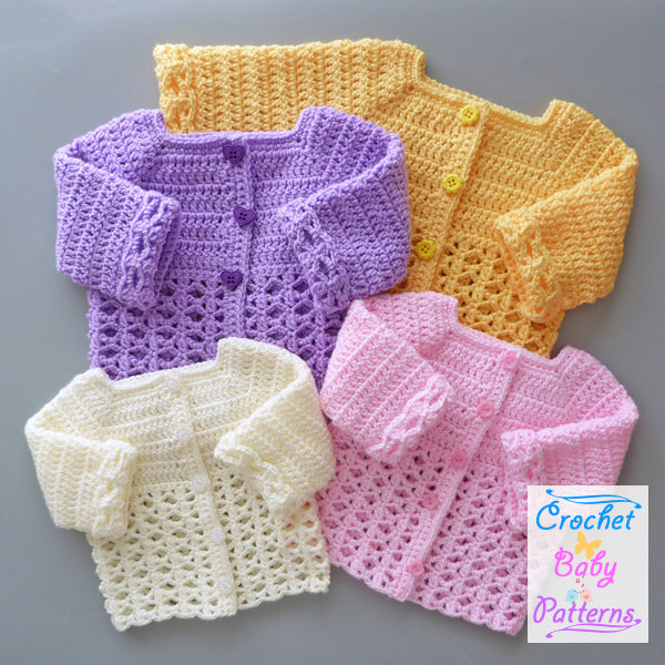 Cluster and Lace Baby Cardigan