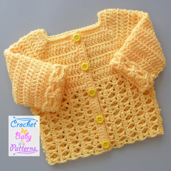Cluster and Lace Baby Cardigan