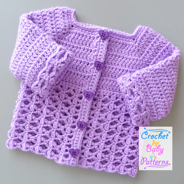 Cluster and Lace Baby Cardigan