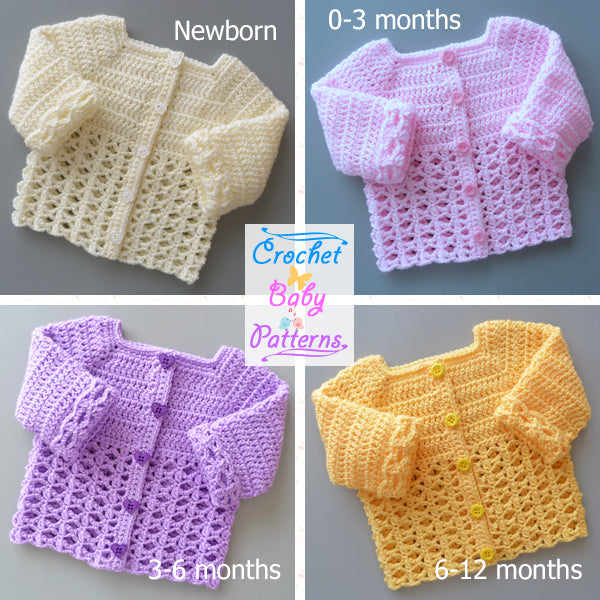 Cluster and Lace Baby Cardigan