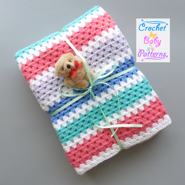 Granny Stripe Baby Blanket