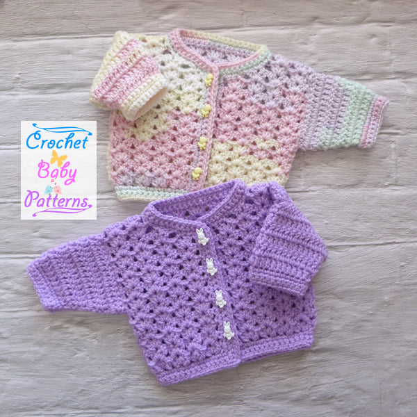 Shell Stitch Premature Baby Cardigan