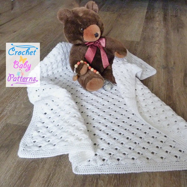 Staggered Shells Baby Shawl – Crochetbabypatterns