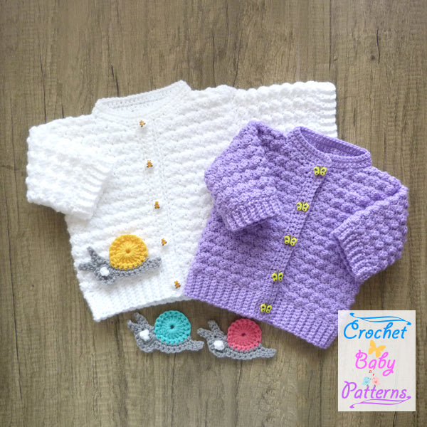 Speedy Snail Baby Cardigan