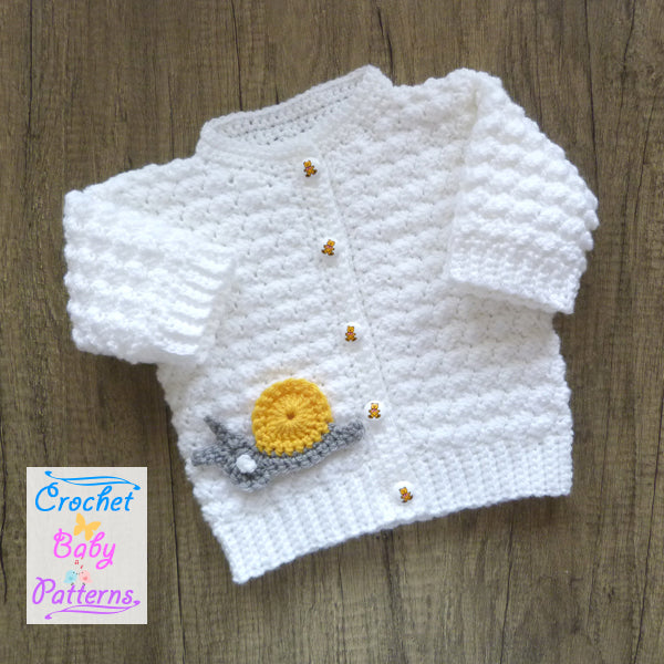 Speedy Snail Baby Cardigan